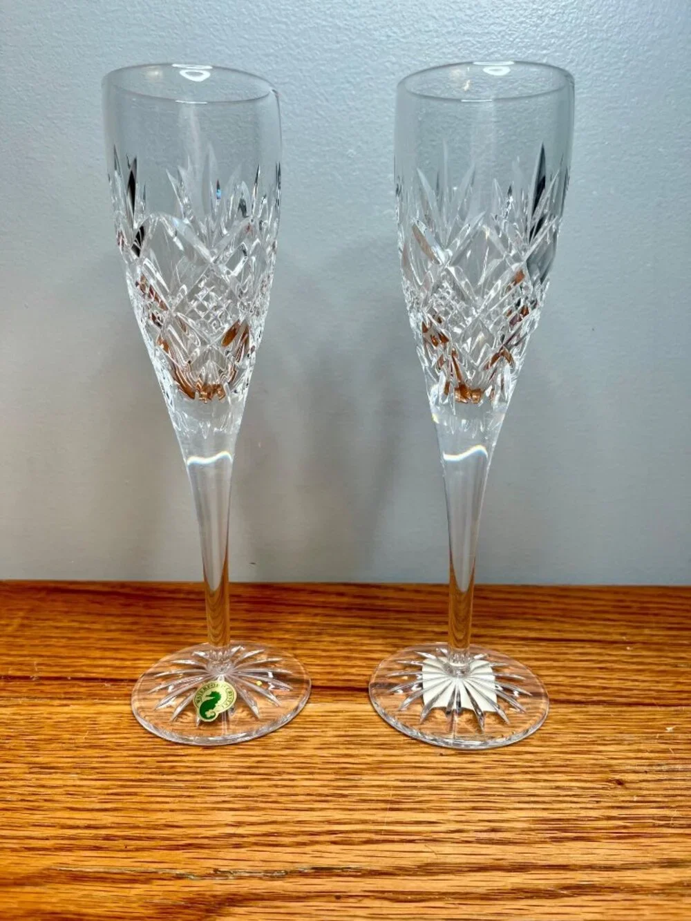 Set of 2 Waterford Crystal Sinead Champagne Flutes Made in Ireland New with Tag